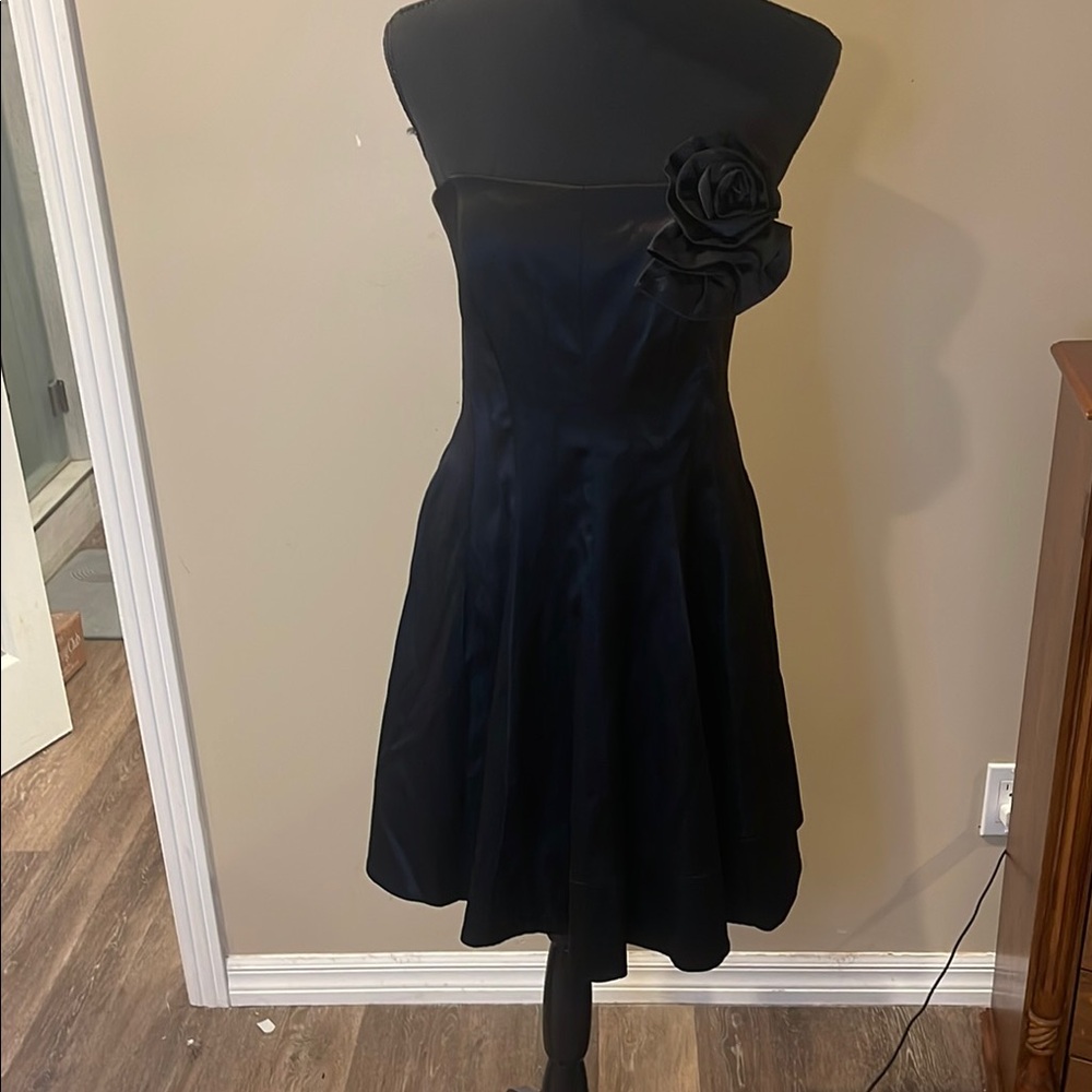 Teeze Me Black Strapless Fit and Flare Cocktail Dress